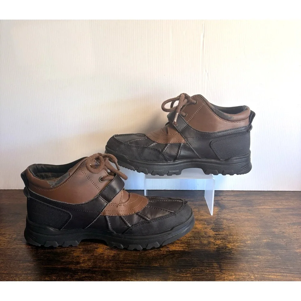 Polo Ralph Lauren Dover‎ Duck Boots Boys Sz 6 Brown Buckle Lace Up Rubber